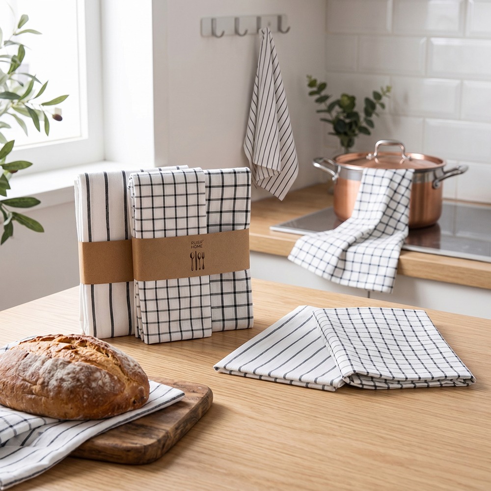 Kitchen Baking Dishes - 4개 세트 모던 플래드 코튼 디쉬