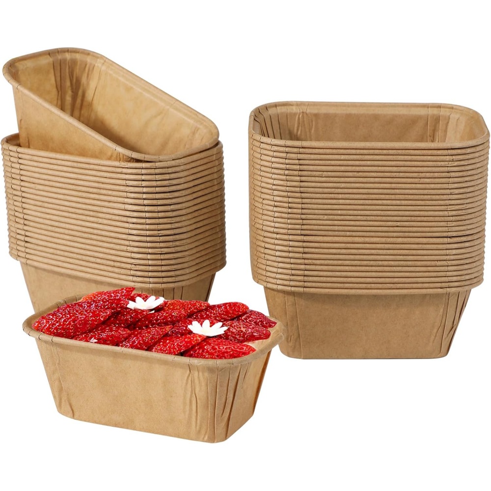 Kitchen Baking Dishes - 일회용 케이크 틀 50개, 직사각형 논스틱