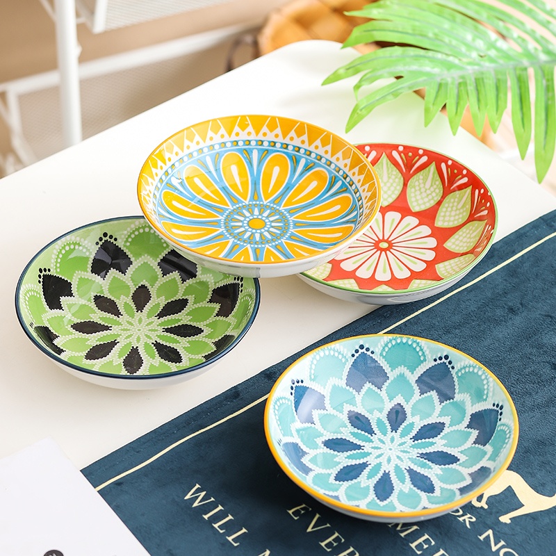 Kitchen Baking Dishes - 보헤미안 세라믹 접시 4개 - 반찬,