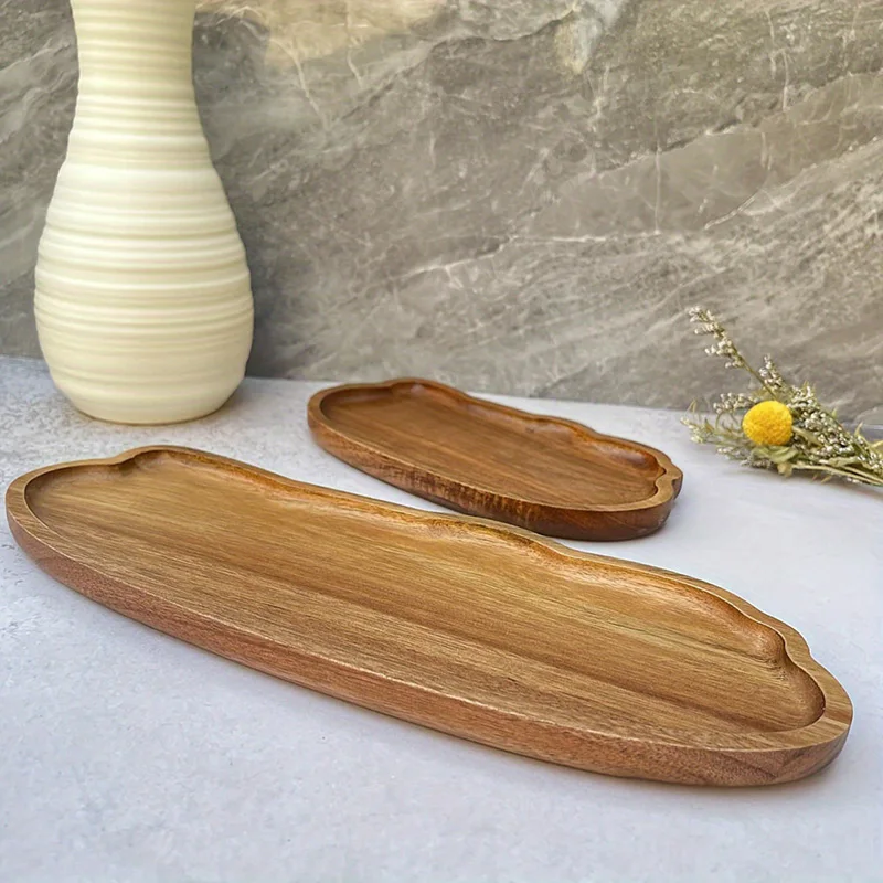 Kitchen Baking Dishes - 일본식 나무 차 커피 트레이 과일