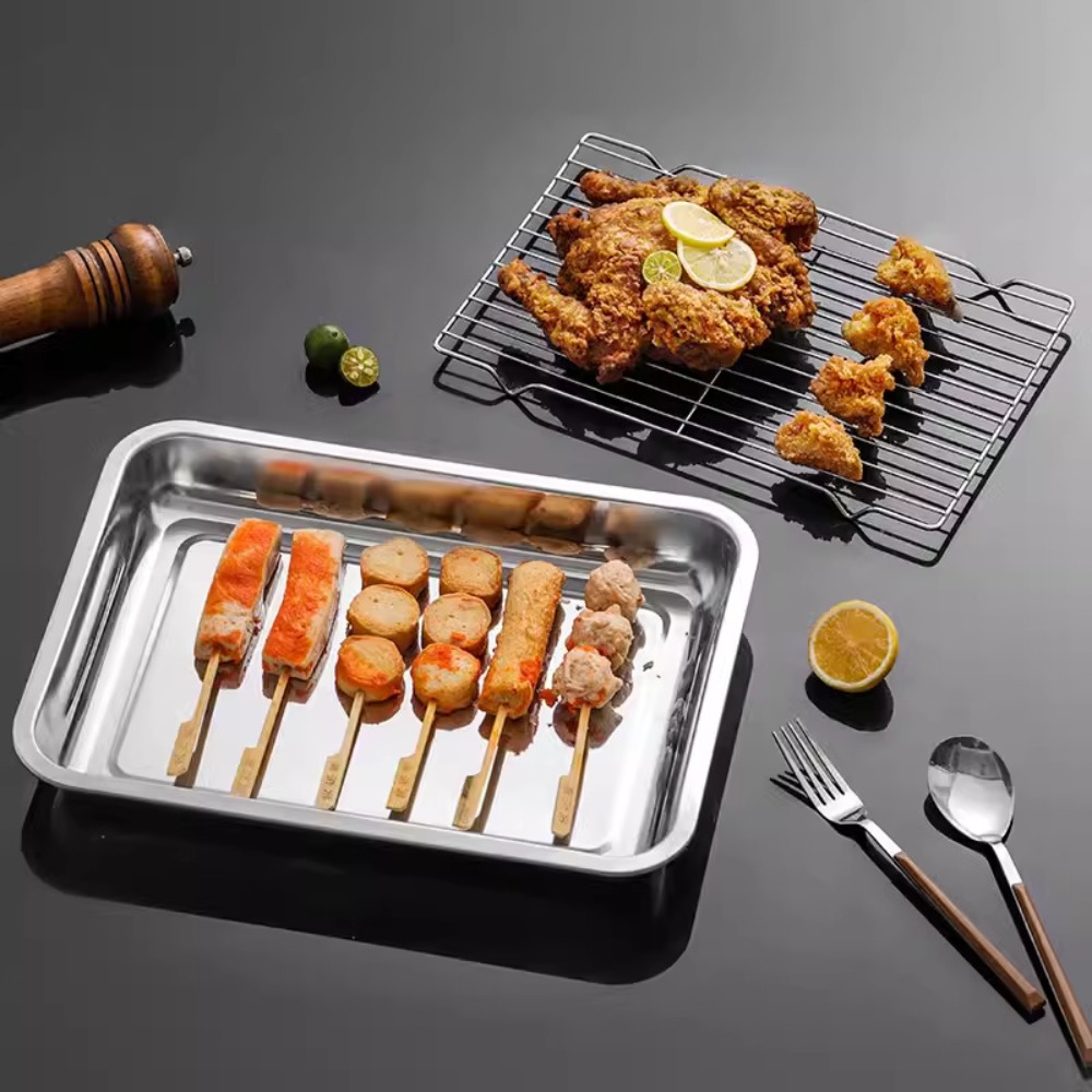 스테인리스 스틸 베이킹 트레이와 쿨링 랙, 기름 배출용 - Kitchen Baking Pan Storage 리뷰 및 가격