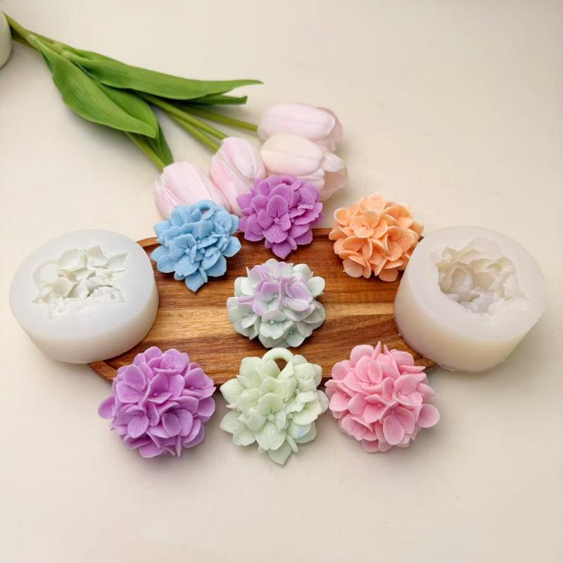 ● 수국 꽃 실리콘 몰드 DIY 아로마테라피 양초 석고 - Kitchen Baking Decor 리뷰 및 가격