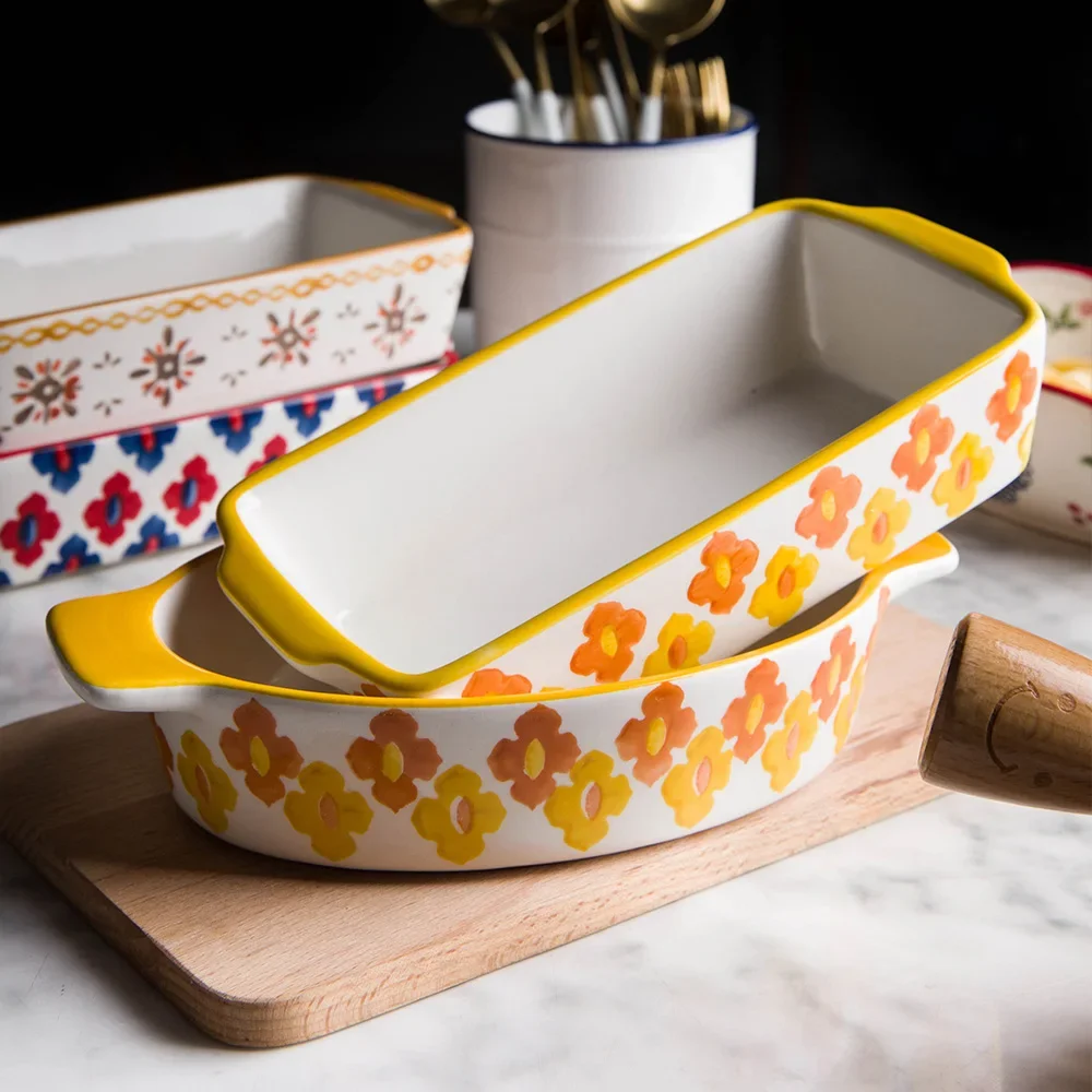 세라믹 베이킹 접시 구이 라자냐 팬 직사각형 접시 Ba - Kitchen Baking Dishes 리뷰 및 가격