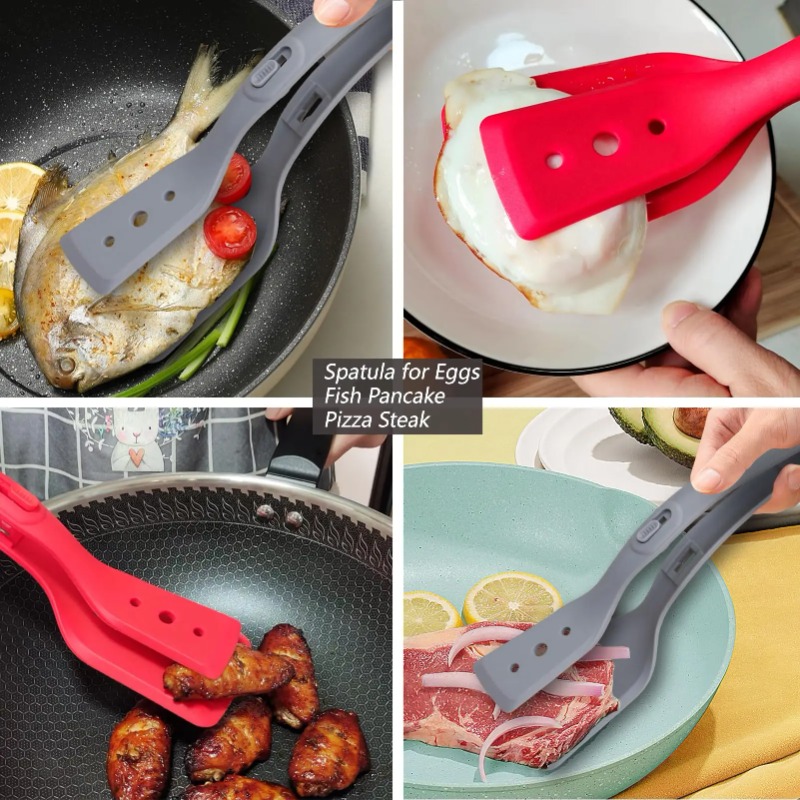 다용도 2 in 1 실리콘 집게 주걱, 오믈렛 주걱,  - Kitchen Baking Appliances 리뷰 및 가격