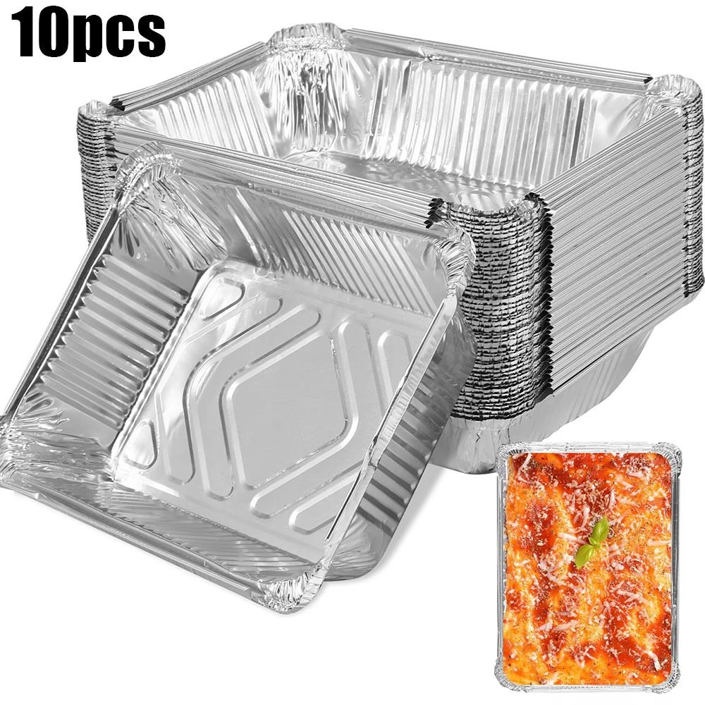 10PCS 일회용 알루미늄 호일 식품 저장 용기 오븐  - Kitchen Baking Pan Storage 리뷰 및 가격