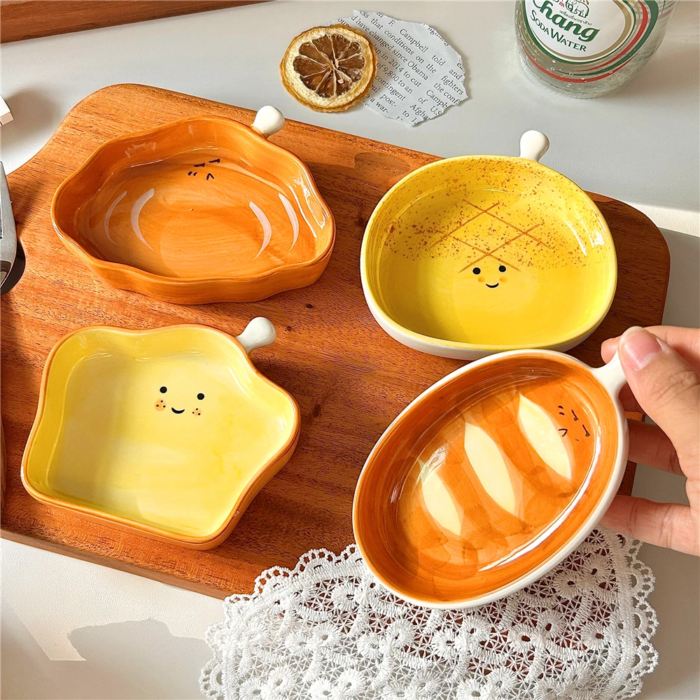 창의적인 빵 모양 세라믹 접시, 작은 소스 접시, 스낵 - Kitchen Baking Dishes 리뷰 및 가격