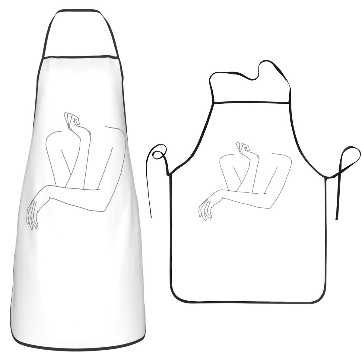 접힌 팔을 그린 라인 드로잉 - 안나 앞치마 셰프 베이 - Kitchen Baking Drawing 리뷰 및 가격