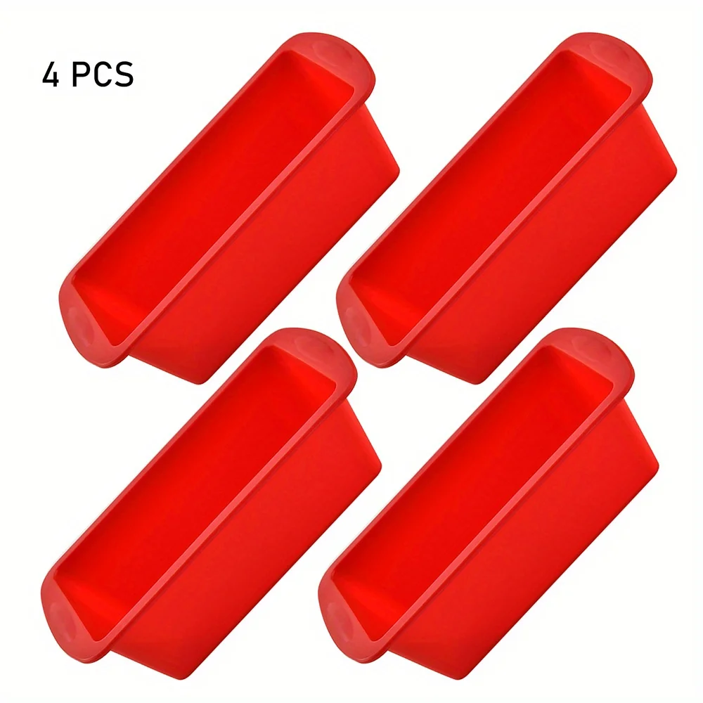 4Pcs 뜨거운 판매 실리콘 케이크 금형 직사각형 팬  - Kitchen Baking Pans For Sale 리뷰 및 가격